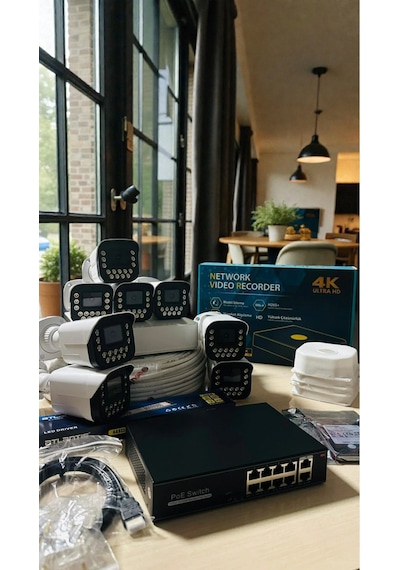 8 Kameralı Ip Set 500gb 9090 5mp Mikrofonlu Hd Gece Renkli Güvenlik Kamerası Sistemi -cepten İzle 8 Kameralı Ip Set 500gb 9090 5mp Mikrofonlu Hd Gece Renkli Güvenlik Kamerası Sistemi -cepten İzle