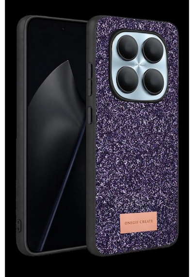 Onegif Xiaomi Redmi Note 15 Pro 5g Bright Simli Kapak - Derin Mor