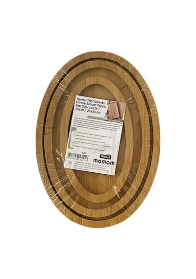 Bambu Oval 3'li Sunum Tepsisi Diğer