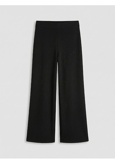 Lcw Comfort Siyah Beli Lastikli Taşlı Soft Touch Kadın Eşofman Altı