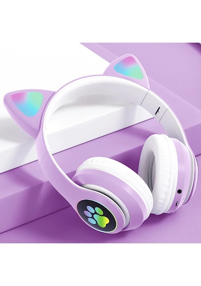 Coverzone Cat Headset Multi Purpose STN-28 RGB Bluetooth Kulak Üstü Kulaklık
