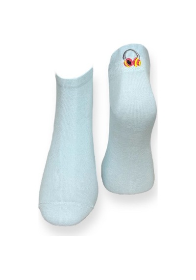 Me-vo 3'lü Unısex Sevimli Emoji Tasarımlı Esnek Nem Alabilen Pamuklu Spor Soket Çoraplar Çok Renkli