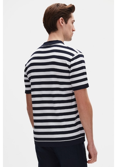 D's Damat Ds Damat Regular Fit Lacivert Çizgili Yazlık Rayon Triko T-shirt 4hc060112010m 101