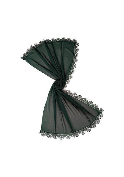 Mim Eşarp İğne Oyalı Şal Namaz Ve Mevlüt Örtüsü 60x150 Cm Zümrüt