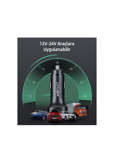 72w Çift Usb-c Portlu Hızlı Araç Şarj Aleti