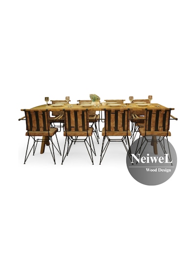 Neiwel Koen Doğal Ahşap Mutfak Ve Yemek Masası-70-120 Açık Ceviz