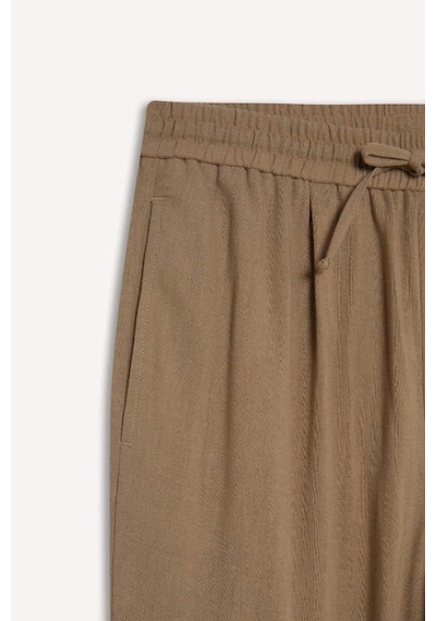 Defacto Relax Fit Kısa Paça Keten Görünümlü Pantolon E4790ax25aubn295 Kahve