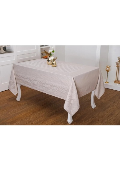 Ezgi Lüx Jakar Polycotton Kumaş Taş Masa Örtüsü 160x220 Cm - 1069 Çok Renkli
