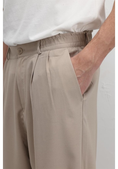 Vamos Baggy Fit Kumaş Pantolon 30-795-1 Taş