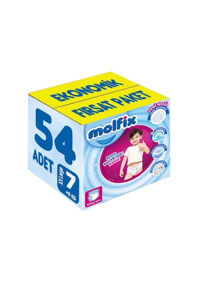 Molfix Külot Bebek Bezi Beden:7 19+kg Xx Large Ekonomik 54 Adet 2'li