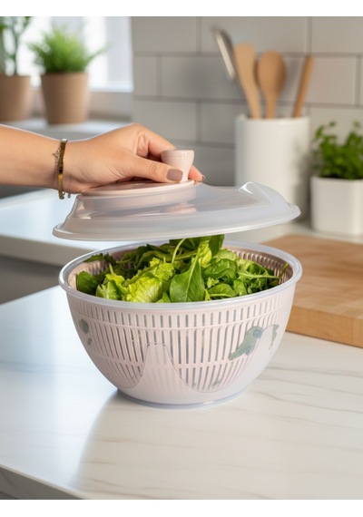 Salata Ve Sebze Kurutucu 4,75 Litre Salata Kurutucu Şeffaf
