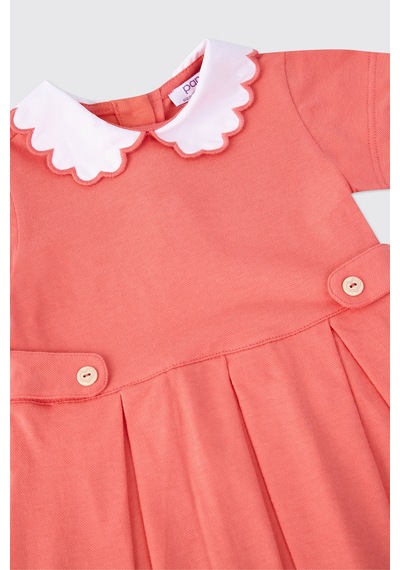 Panço Kız Bebek Örme Mercan Elbise Kırmızı 2611GB26049