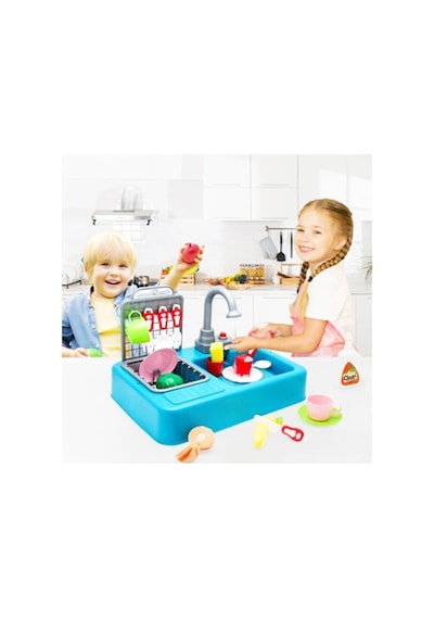Kayyum Oyuncak Modern Mutfak Lavabo Seti Pilli Sulu Çeşmeli