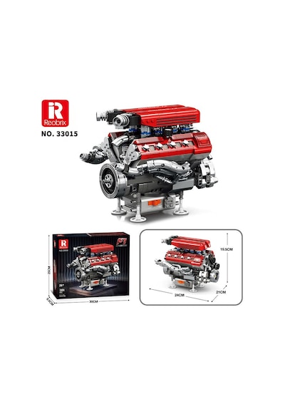 Reobrix Technic 33015 F1 Motor Engine Motorlu Yaratıcı Yapı Blok Seti Building Blocks- 1101 Parça