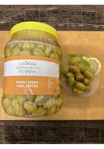 El Kırması Domat Sofralık Yeşil Zeytin İri Kalibre Pet Şişe 2200 Gram