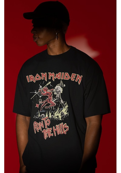 Tasarım Iron Maiden Run To The Hills Rock Metal Müzik Grubu Baskı Siyah