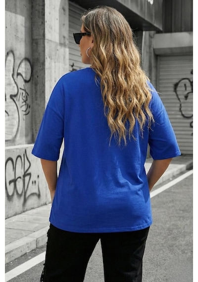 Mily Kadın Büyük Beden Battal Basic Bisiklet Yaka Pamuklu T-shirt Rahat Kesim Unisex Sevgili Kombini Sax Mavısı Mily Kadın Büyük Beden Battal Basic Bisiklet Yaka Pamuklu T-shirt Rahat Kesim Unisex Sevgili Kombini Sax Mavısı