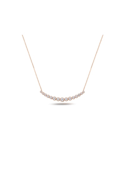 Brezza Lusso Jewelry 925 Ayar Gümüş Rose Kaplama Suyolu Kadın Kolye 45 CM