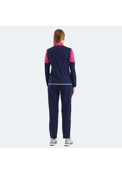Slazenger ROCKSTAR Kadın Fermuarlı Dik Yaka Cepli Lacivert Eşofman Takımı