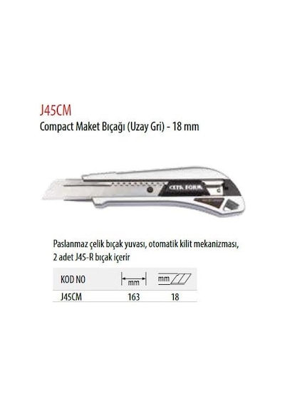 Ceta Form J45Cm C-Max Maket Bıçağı 18Mm