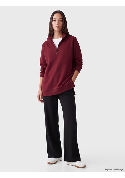 LC Waikiki Lc Waıkıkı Bordo Dik Yaka Kadın Sweatshirt Tunik