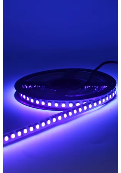 Ultraviyole 2835 Şerit Led 12v Uv Şerit Led Black Light 120 Ledli 5 Metre