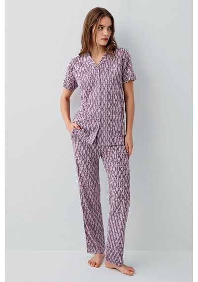 Pierre Cardin Kadın Mor Gömlek Pijama Takım Pc9184-s-v1 Mor