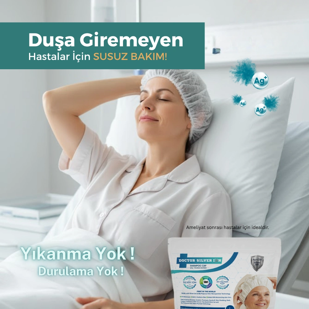 Gümüş Iyon & Biyopolimer Kitin Duruluma Gerektirmeyen Saç Bonesi
