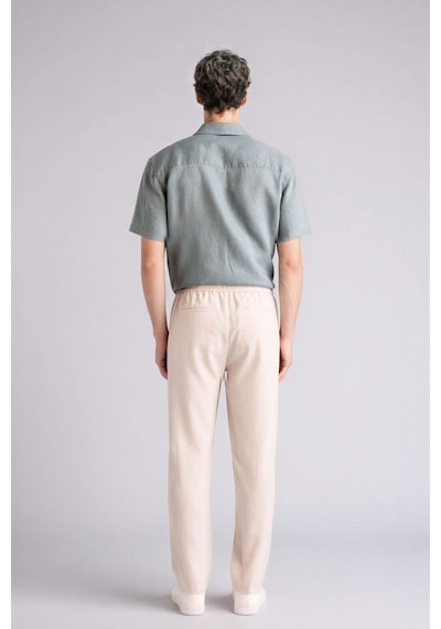 Defacto Relax Fit Kısa Paça Keten Görünümlü Pantolon E4790ax25auer22 Ekru