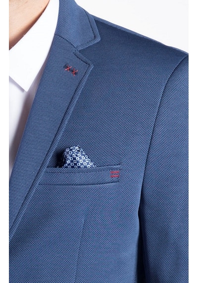 Sposo 5108 Dar Kalıp Yarım Astarlı Mavi Erkek Blazer Ceket Mavi