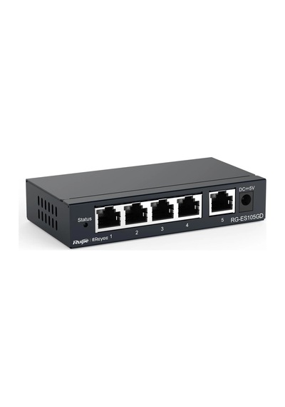 Ruijie-reyee Rg-es105gd 5 Port 10-100-1000 Mbps Gbit Yönetilemez Switch Çelik Kasa