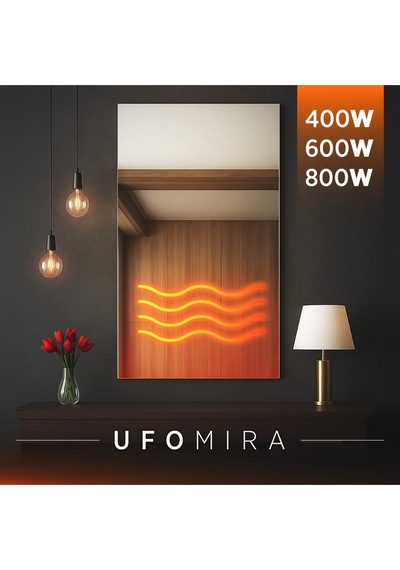 Cemre Ufomıra Hem Ayna Hem 800w Oda Ve İç Mekan Isıtıcısı Gri