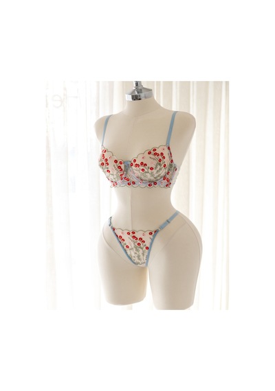 Capella By P Flora Çiçekli Mavi Desteksiz Bralet Takım Mavi - 909099802 Mavi