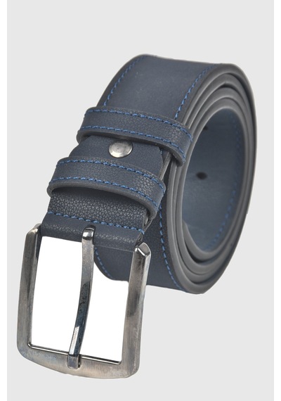 Deepsea Erkek Lacivert 4 Cm Eninde Suni Deri Kemer Yanları Dikişli Spor Kemer 2502652 Lacivert