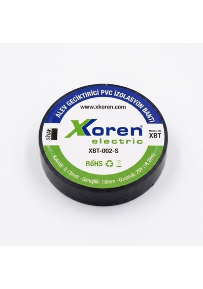 Xkoren İzole Bant 20mt Sıyah -10 Adet