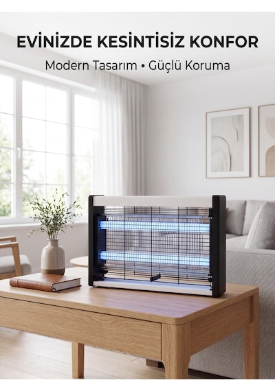 Mey İthalat Elektrikli Uv Sinek Öldürücü Lamba Çift Işıklı Güçlü Koruma
