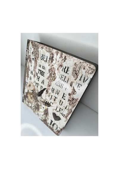 Ahşap Kitap Kutu Orta Boy Ev Aksesuar El Boyama Bej - 685386541