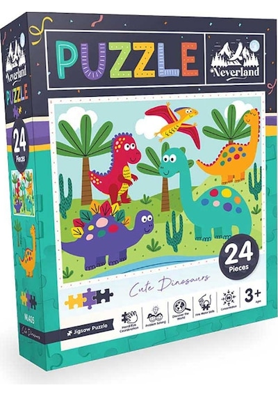 Neverland Cute Dinosaurs Sevimli Dinozorlar 24 Parça Puzzle Nl405