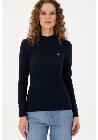 U.S. Polo Assn. Kadın Lacivert Balıkçı Yaka Kazak 50292977-VR033