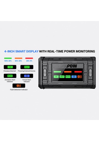 Tj18 Titan Seri 12000mah 2000a Bitmiş Aküyü Çalıştıran Jump Starter Taşınabilir Akü Takviye Cihazı