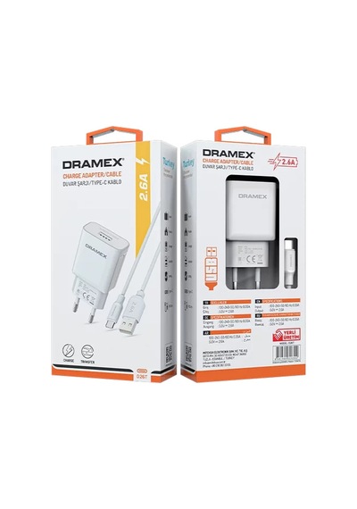 Dramex D26T 2.6A Type-C Şarj Cihazı Beyaz