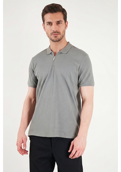 Buratti Pamuklu Regular Fit Fermuarlı Erkek Polo Yaka T Shirt 5902738 Açık Haki