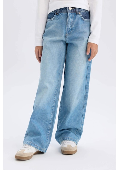 DeFacto Kız Çocuk Wide Leg Geniş Paça Jean Pantolon D9157A825SPNM28 Mavi DeFacto Kız Çocuk Wide Leg Geniş Paça Jean Pantolon D9157A825SPNM28 Mavi