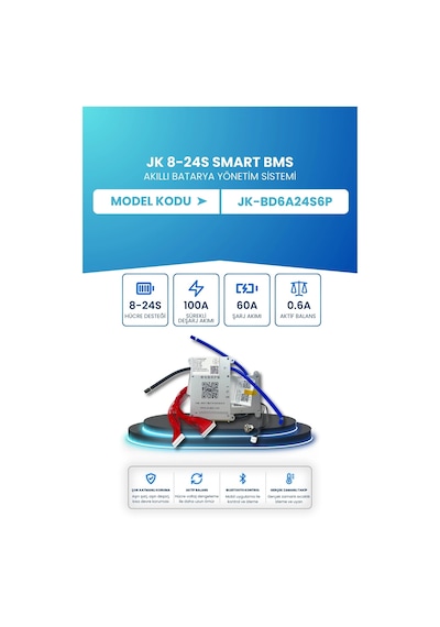 Jk Smart Bms Akıllı Batarya Yönetim Sistemi 8 24s 100a 0.6a Aktif Balans Jk-bd6a24s6p