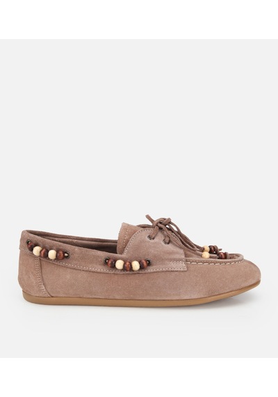 Hotiç Kadın Süet Deri Vizon Boncuk Detaylı Günlük Loafer 01ayh320490a450 01ayh320490a450