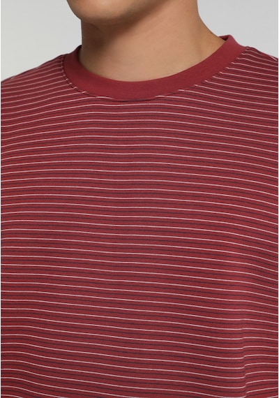 Colin's Colins Relaxed Fit Yuvarlak Yaka Çizgili Erkek Kirmizi Sweatshirt Cl1081814 Q1.v2 Red Kırmızı