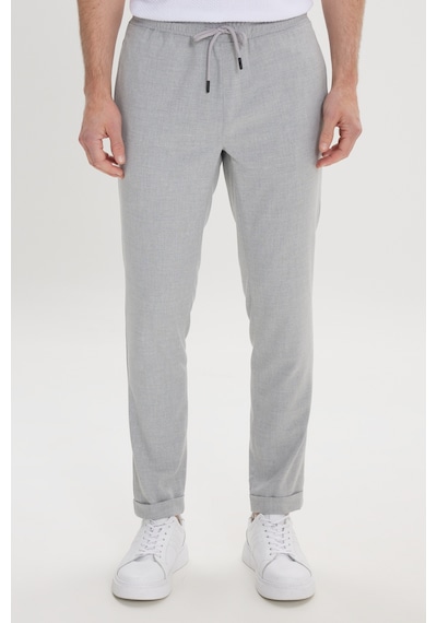 Ac&Co / Altınyıldız Classics Slim Fit Dar Kesim Beli Bağlamalı Yan Cepli Erkek Pantolon - Gri