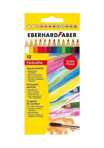 Eberhard Faber Suluboya Kalemi 12lı Renkli Kalemler Kolay Seçim İçin Daldırma Uçlu Karışık