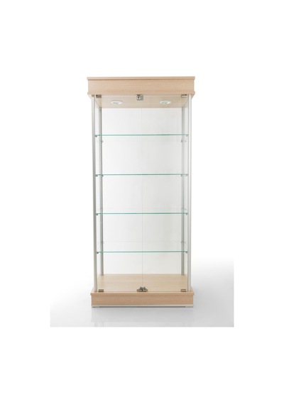 40x80xH175, Camlı Vitrin, Koleksiyon-Teşhir Vitrini, Acmv80Meşe