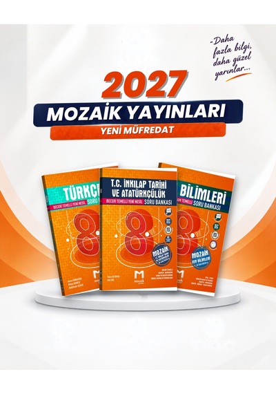 Mozaik Yayınları 8. Sınıf Türkçe-t.c. İnkılap Tarihi Ve Atatürkçülük-fen Bilimleri Soru Bankası Seti 3 Kitap